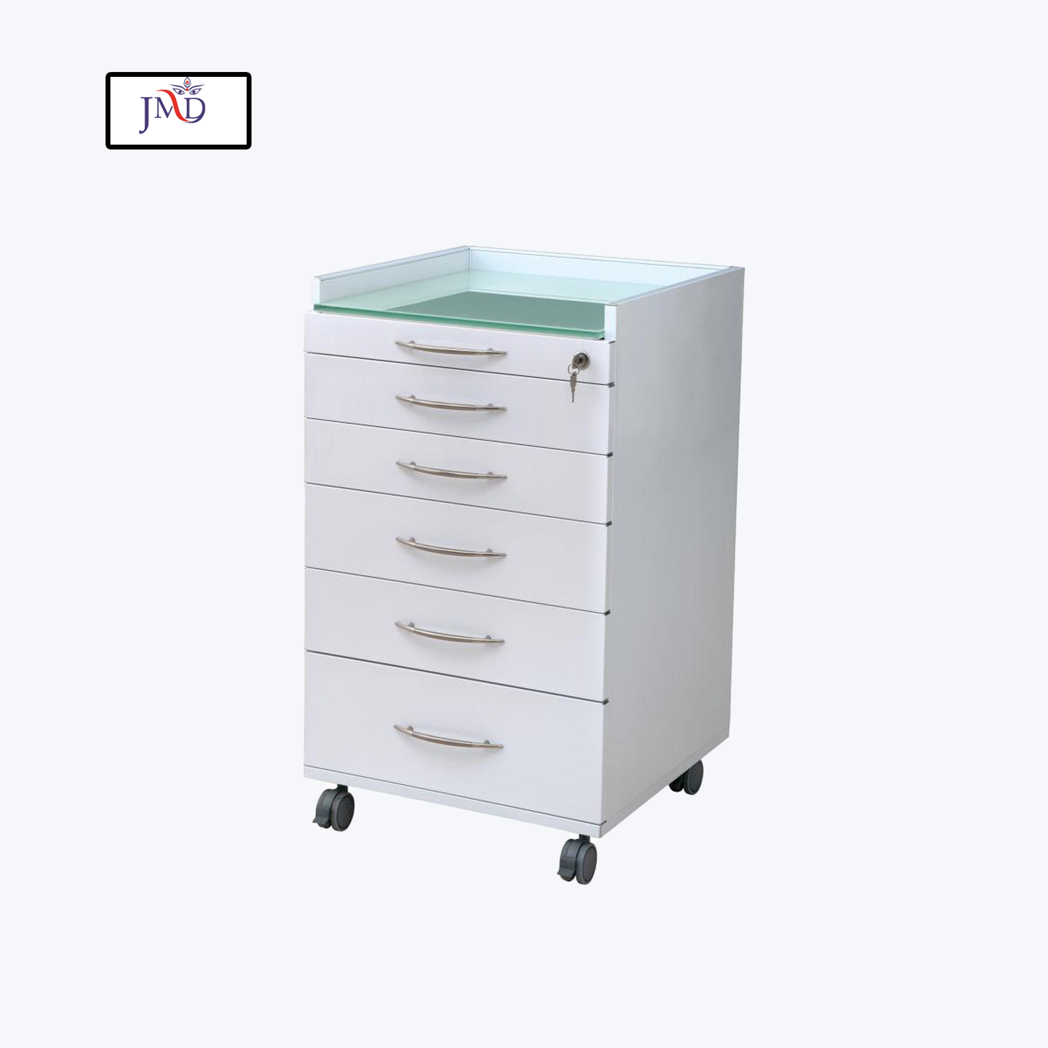 JMD Dental Mobile Locking Cabinet Trolley With Castors 5 Drawer - DM-Y001